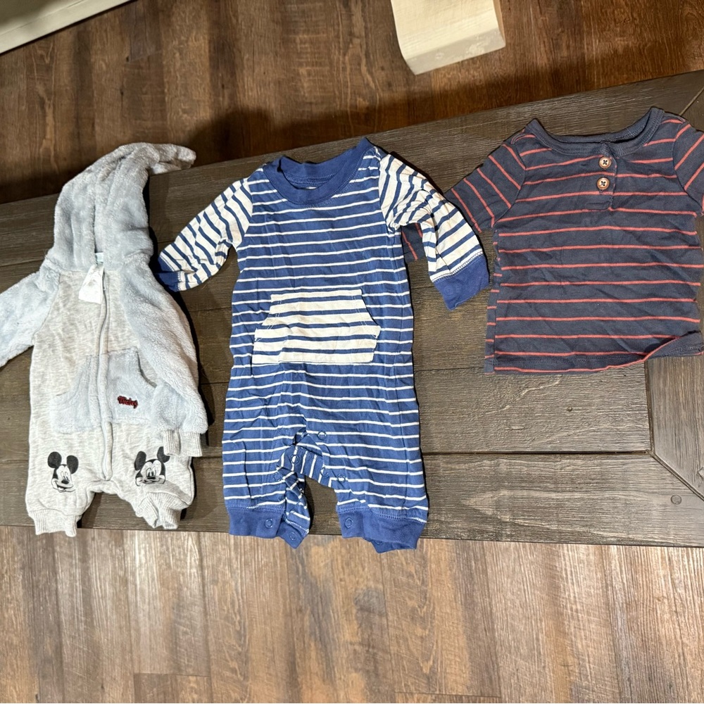 Disney Blue and Gray Footies One Piece